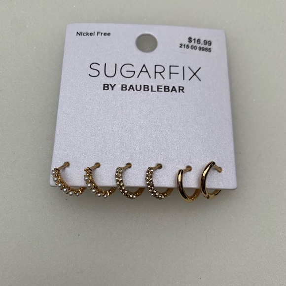 BaubleBar Earring Wardrobe, NWT, 8 Pair, Stars, Hoops, Bling, Pearl, Gold & More - Picture 9 of 13